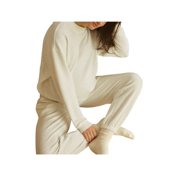 Hatch 'The Dina' Beige Polyester Boucle Lounge Pant Size 2 - Picture 1 of 4